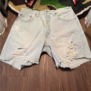Levi's 501 Light Blue Denim Shorts